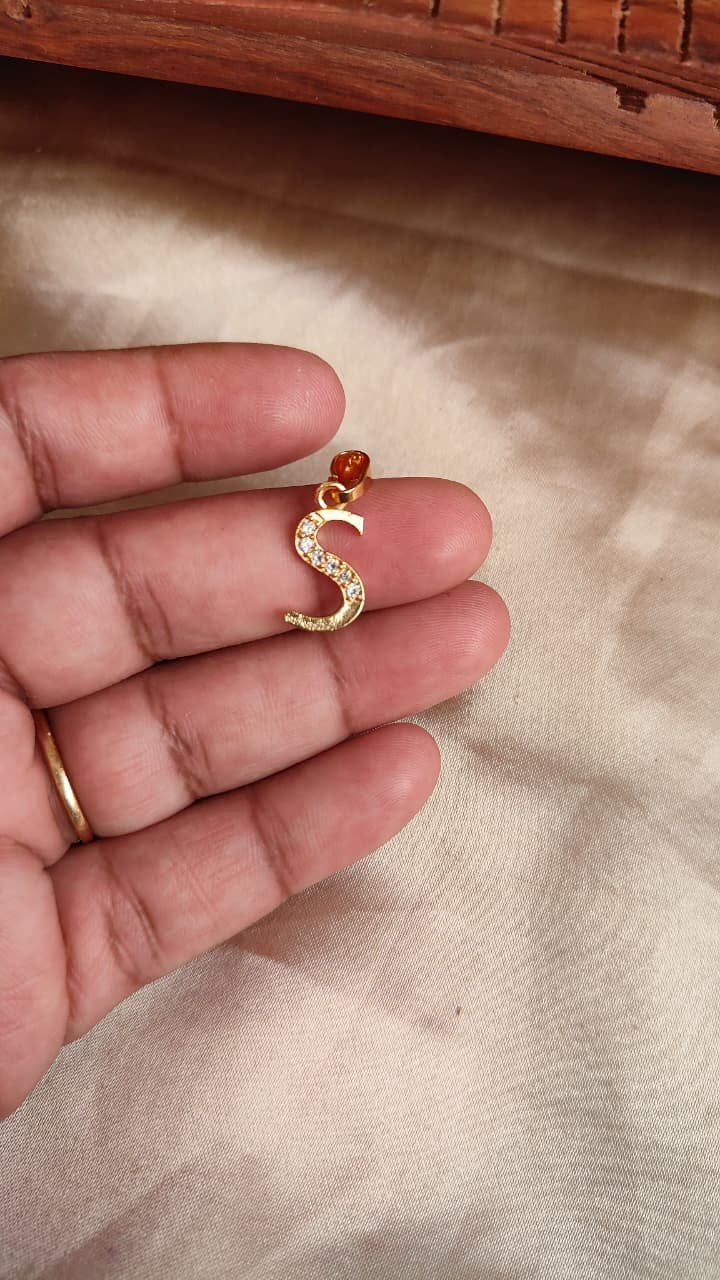 Alphabet Pendent S  -Gold Plated
